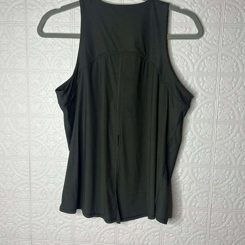 Spanx Go Lightly Ribbed Tie Back Tank Dark Olive Green SZ S - Picture 7 of 10